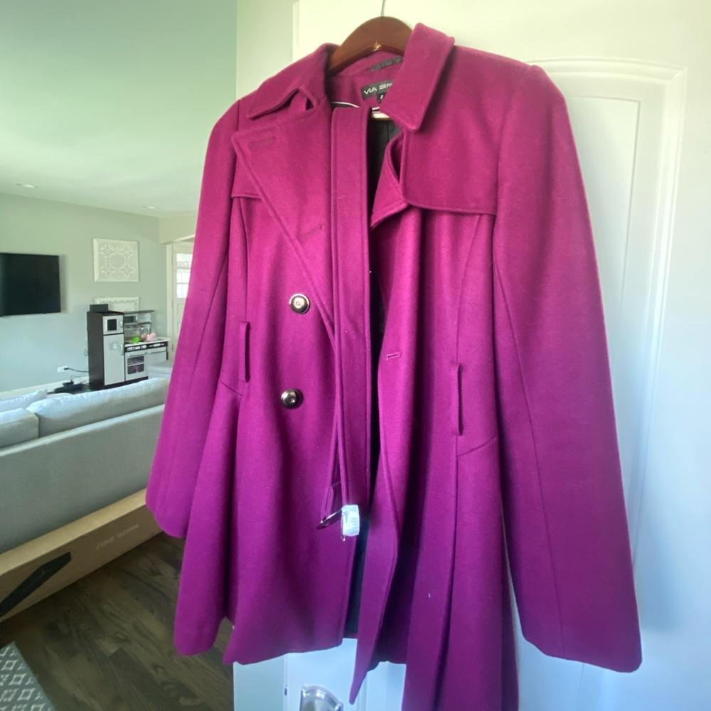 Purple wool coat